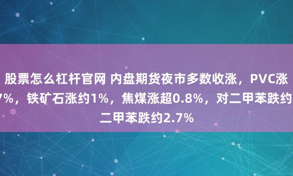 股票怎么杠杆官网 内盘期货夜市多数收涨，PVC涨约1.7%，铁矿石涨约1%，焦煤涨超0.8%，对二甲苯跌约2.7%